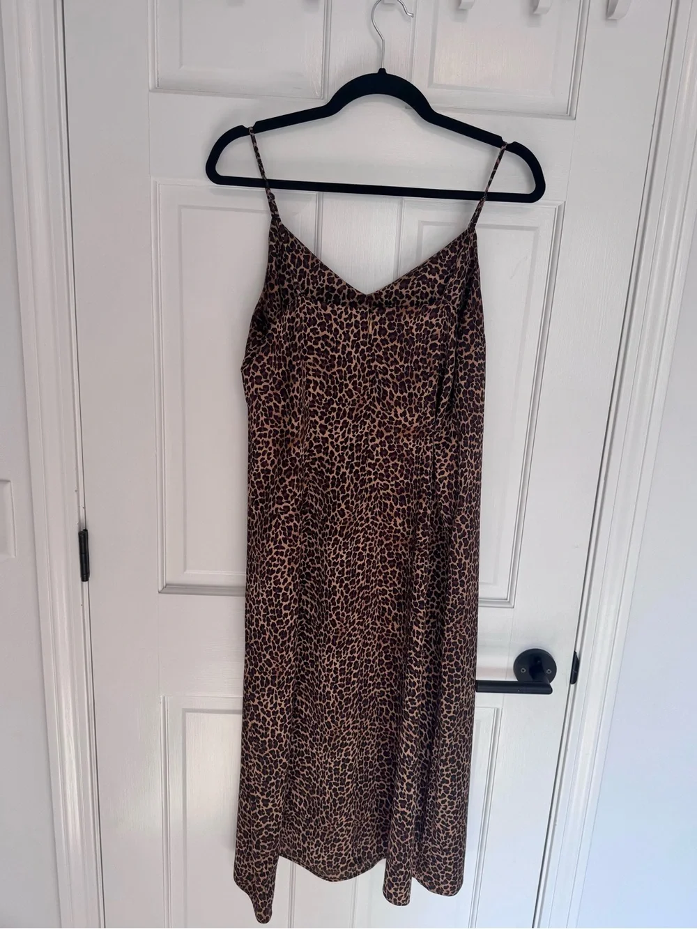 J. Crew Factory |  Leopard-Print V-Neck Midi Slip Dress, Size 10 - EUC